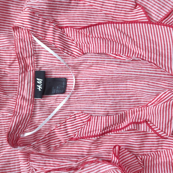 H&M stripes Peplum blouse Size 4 ♥️ red and white 🤍 - Picture 6 of 7